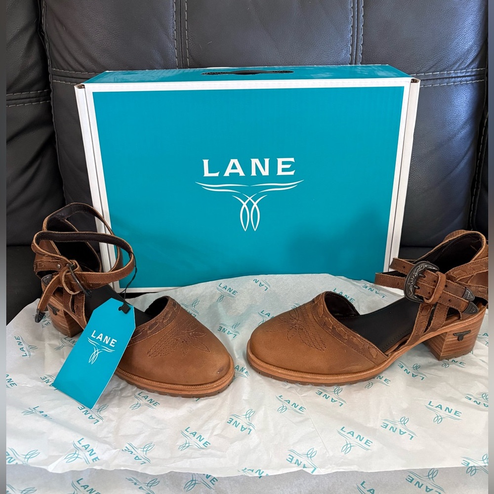 Lane Boots – Double Cross Leather Heel (Desert Clay)•Sz 9.5•NWOB